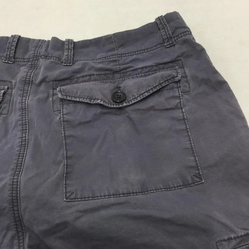 Banana Republic Cargo Shorts Mens 34 Gray Cotton Canvas 11 Inseam Casual Pockets
